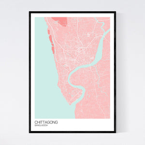 Chittagong City Map Print