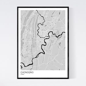 Chongqing City Map Print