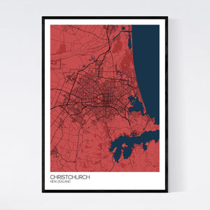 Christchurch City Map Print
