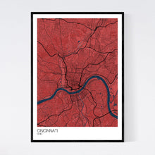 Load image into Gallery viewer, Cincinnati City Map Print