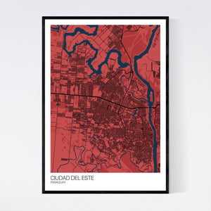 Ciudad del Este City Map Print
