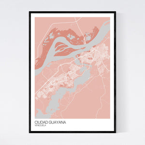Ciudad Guayana City Map Print