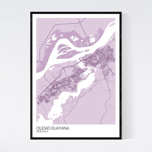 Ciudad Guayana City Map Print