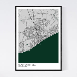 Clacton-on-Sea City Map Print