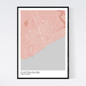 Clacton-on-Sea City Map Print