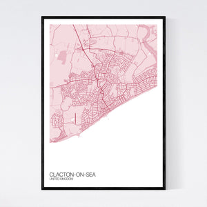 Clacton-on-Sea City Map Print