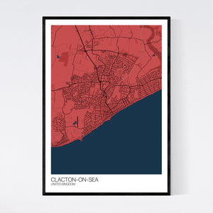 Clacton-on-Sea City Map Print