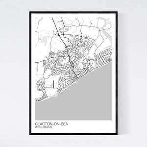 Clacton-on-Sea City Map Print