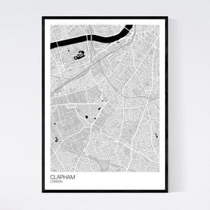 Clapham Neighbourhood Map Print