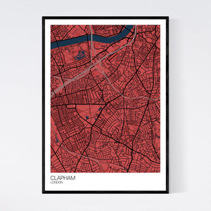 Clapham Neighbourhood Map Print