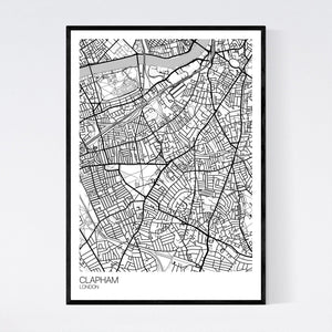 Clapham Neighbourhood Map Print