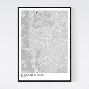 Clermont-Ferrand City Map Print