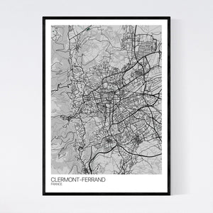 Clermont-Ferrand City Map Print