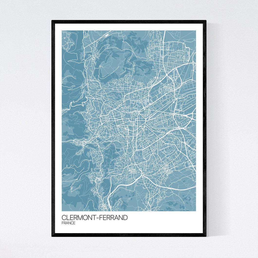 Map of Clermont-Ferrand, France