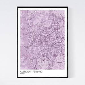 Clermont-Ferrand City Map Print