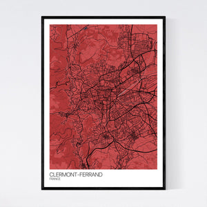 Clermont-Ferrand City Map Print