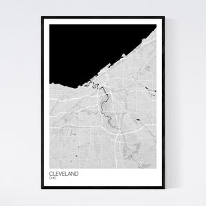 Cleveland City Map Print