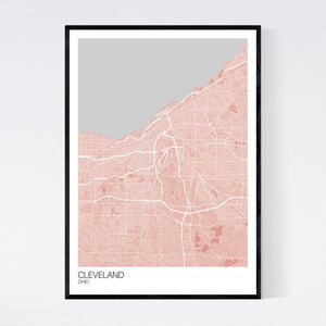 Cleveland City Map Print
