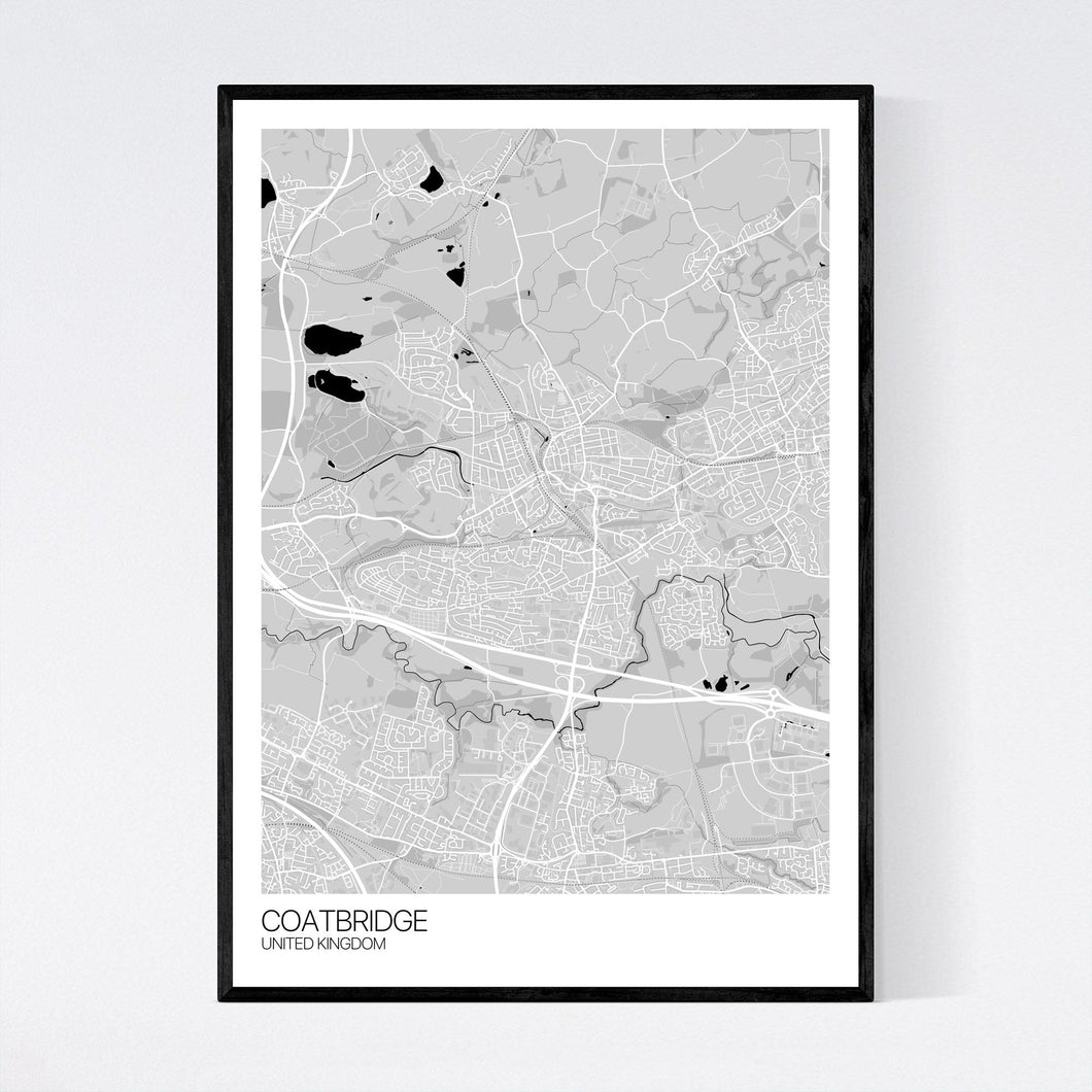Coatbridge City Map Print