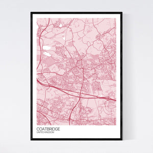 Coatbridge City Map Print