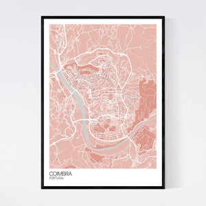 Coimbra City Map Print