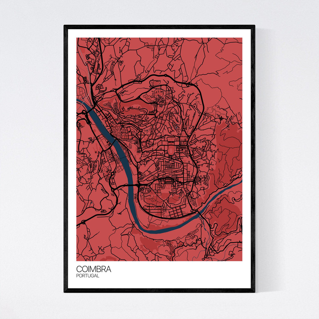 Coimbra City Map Print