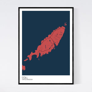 Coll Island Map Print