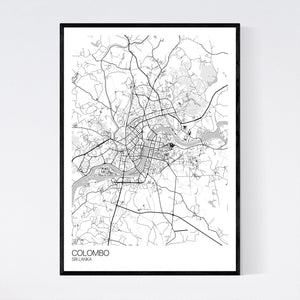 Colombo City Map Print