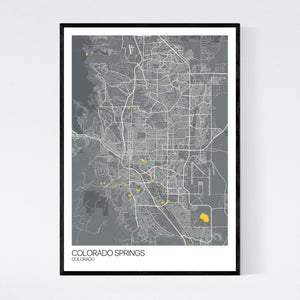 Colorado Springs City Map Print