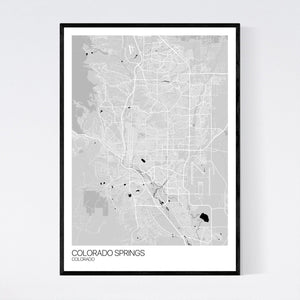 Colorado Springs City Map Print