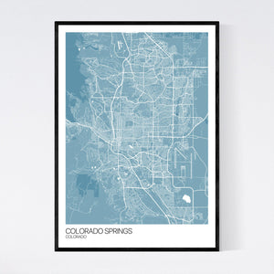 Colorado Springs City Map Print