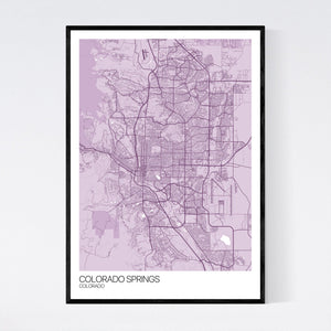 Colorado Springs City Map Print