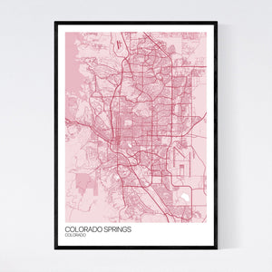 Colorado Springs City Map Print