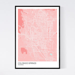 Colorado Springs City Map Print