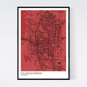 Colorado Springs City Map Print