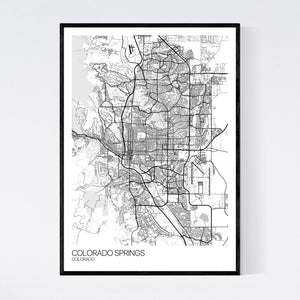 Colorado Springs City Map Print
