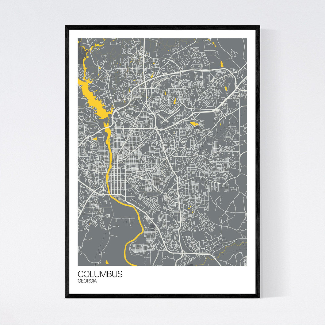 Columbus City Map Print