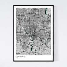 Load image into Gallery viewer, Columbus City Map Print