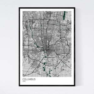 Columbus City Map Print