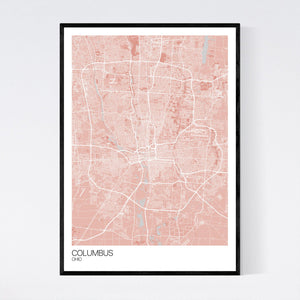 Columbus City Map Print