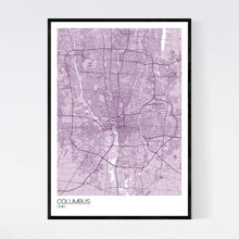 Load image into Gallery viewer, Columbus City Map Print