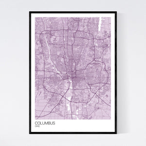 Columbus City Map Print