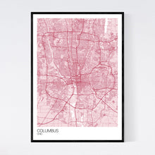 Load image into Gallery viewer, Columbus City Map Print