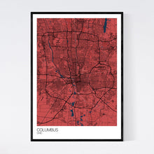 Load image into Gallery viewer, Columbus City Map Print