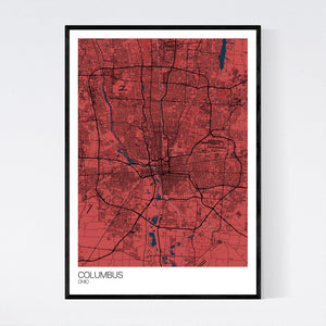 Columbus City Map Print