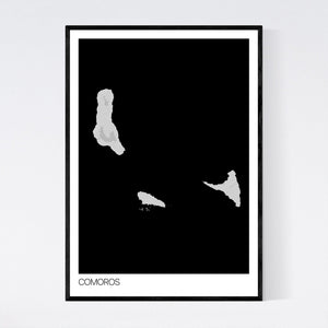 Comoros Country Map Print