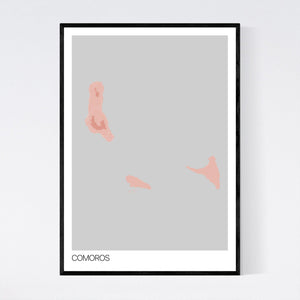Comoros Country Map Print