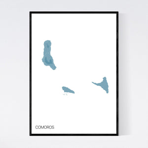 Comoros Country Map Print