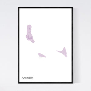 Comoros Country Map Print