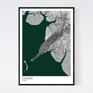 Conakry City Map Print